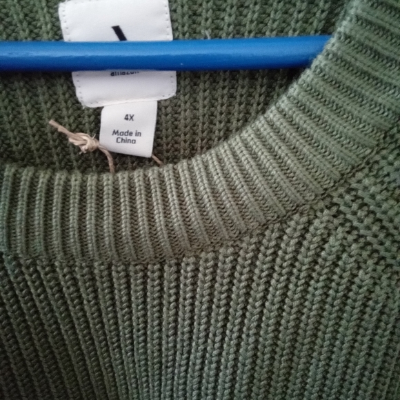 Women's Olive/Sage Green Shaker Sweater Size 4X - Picture 4 of 4